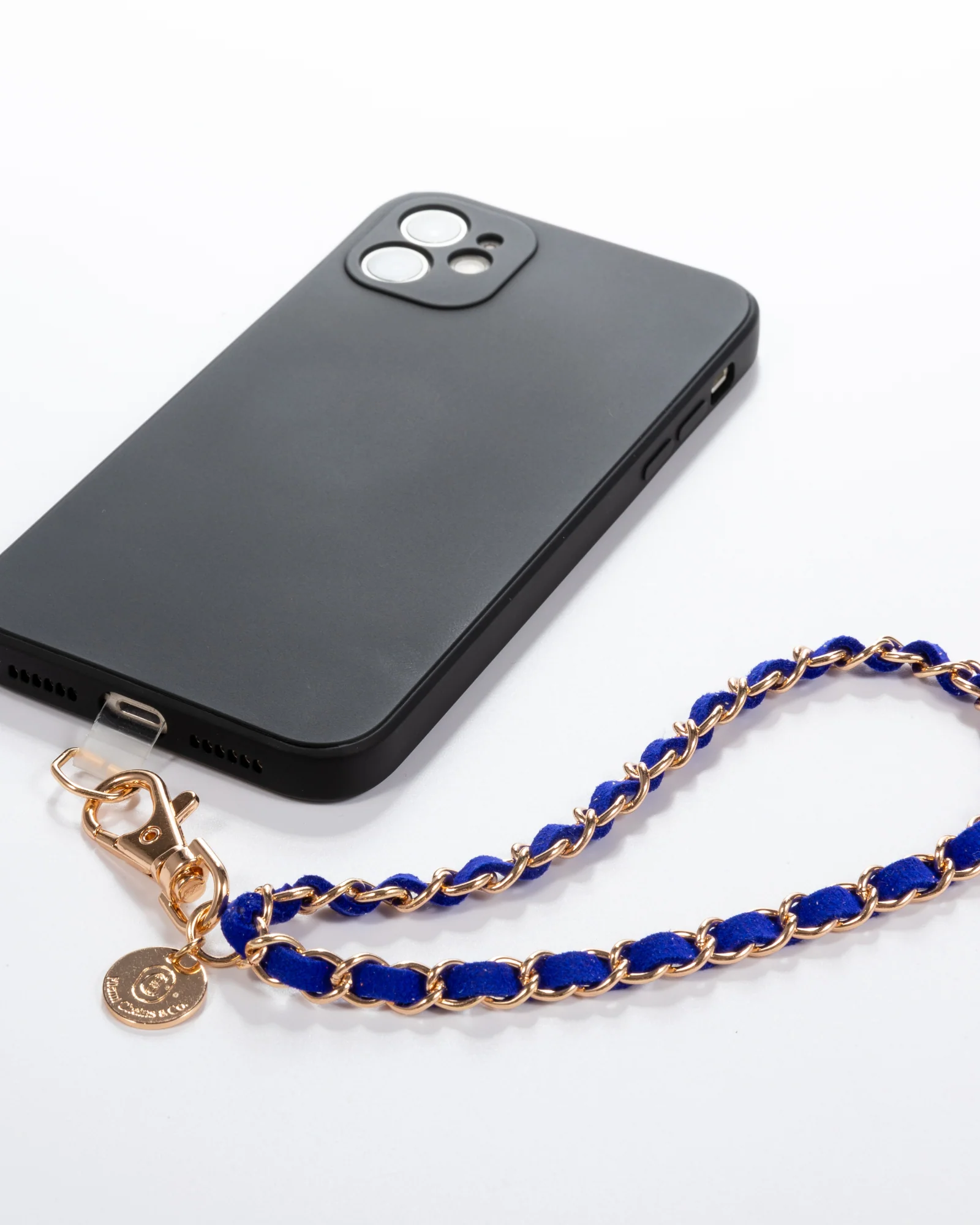 Royal Blue + Gold Phone Wristlet
