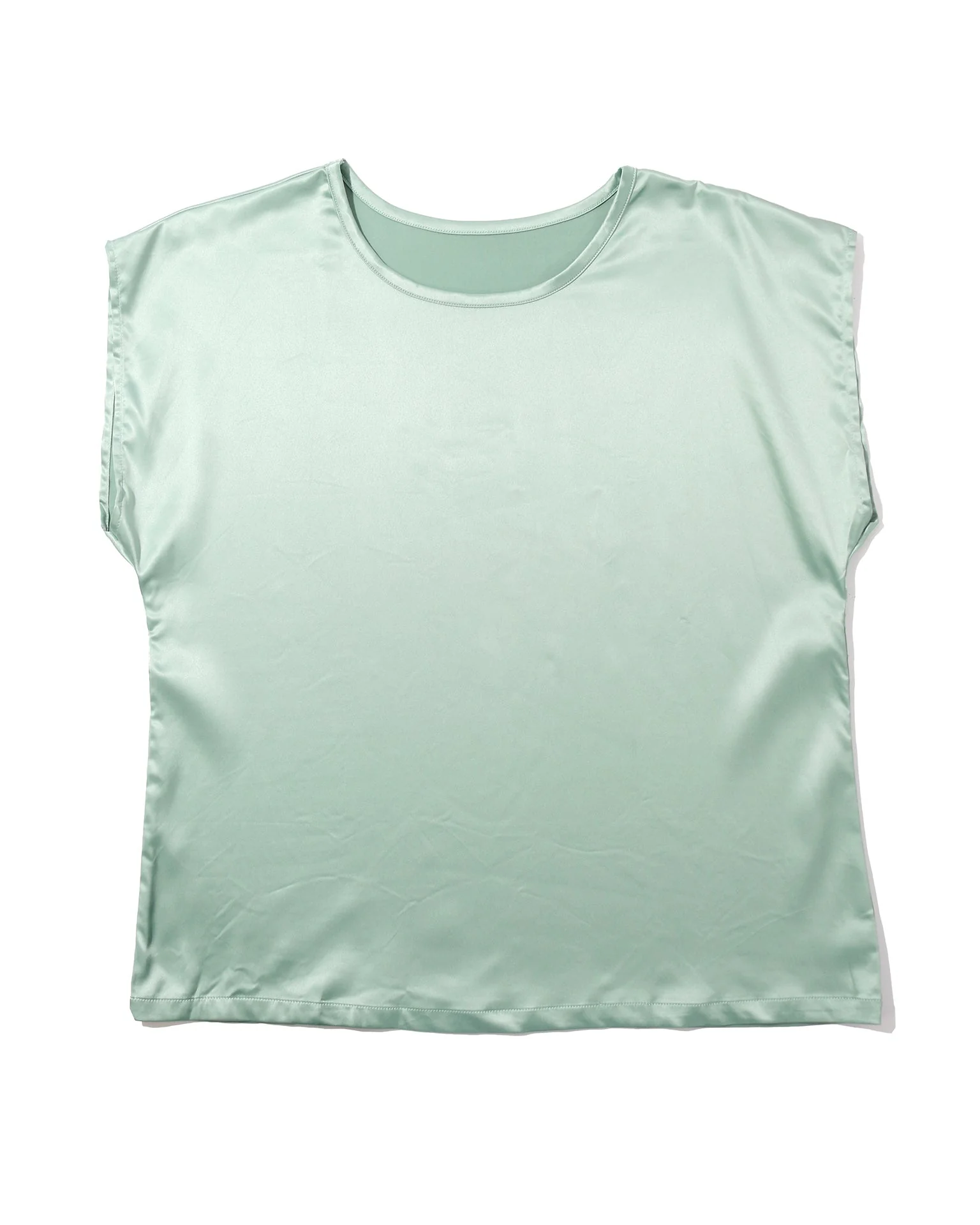 Satin Sleep Cap Sleeve Tee Green Tea - Image 5