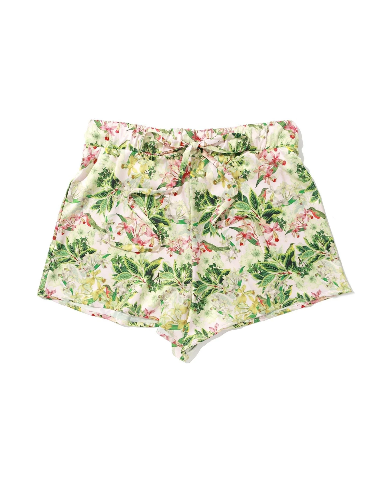 Satin Sleep Drawstring Short French Garden - Image 4
