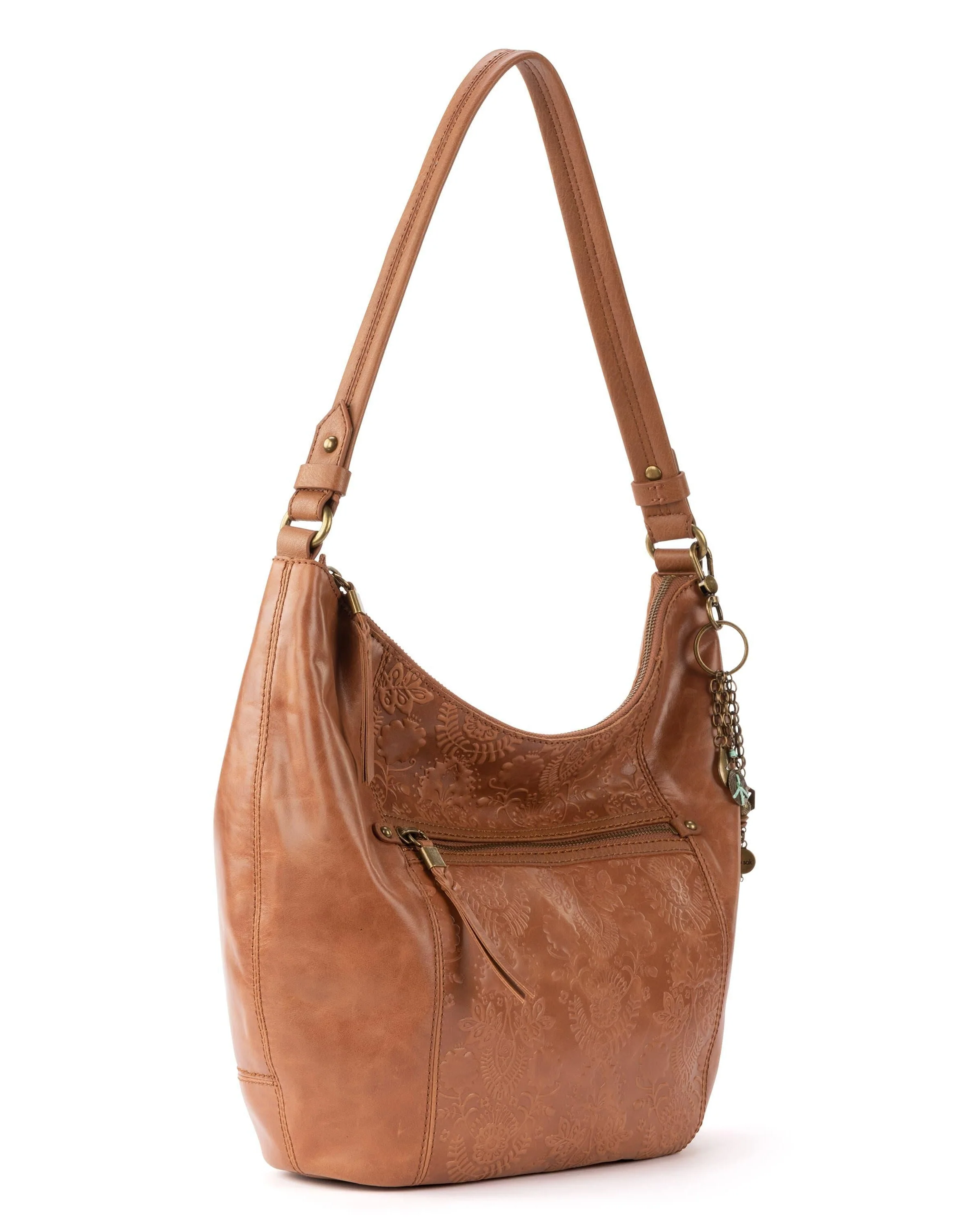 Sequoia Hobo - Leather - Tobacco Floral Embossed - Image 3