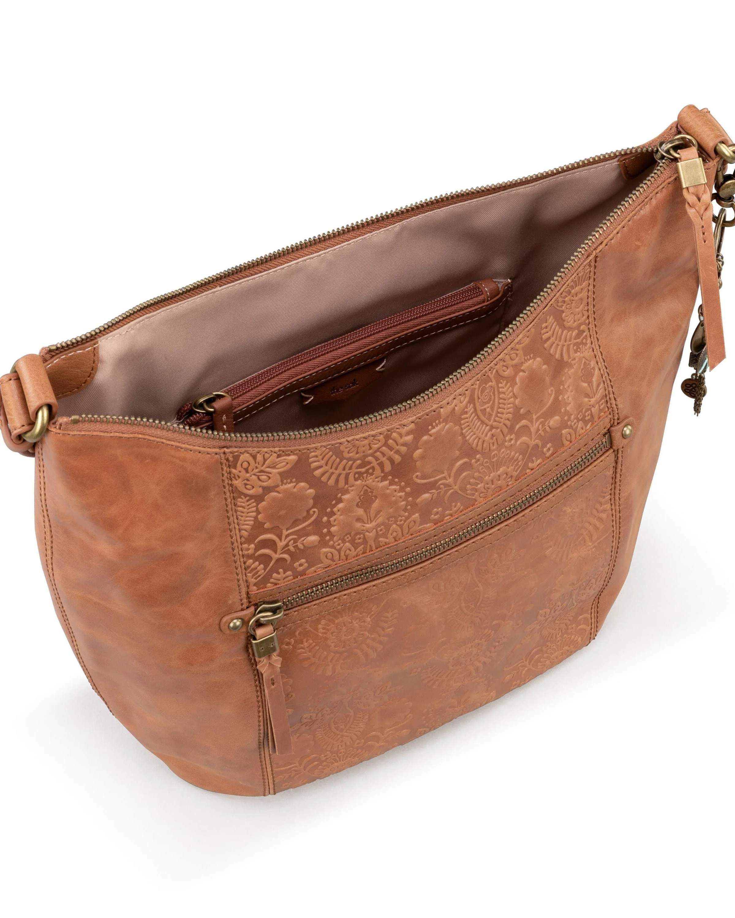 Sequoia Hobo - Leather - Tobacco Floral Embossed - Image 4