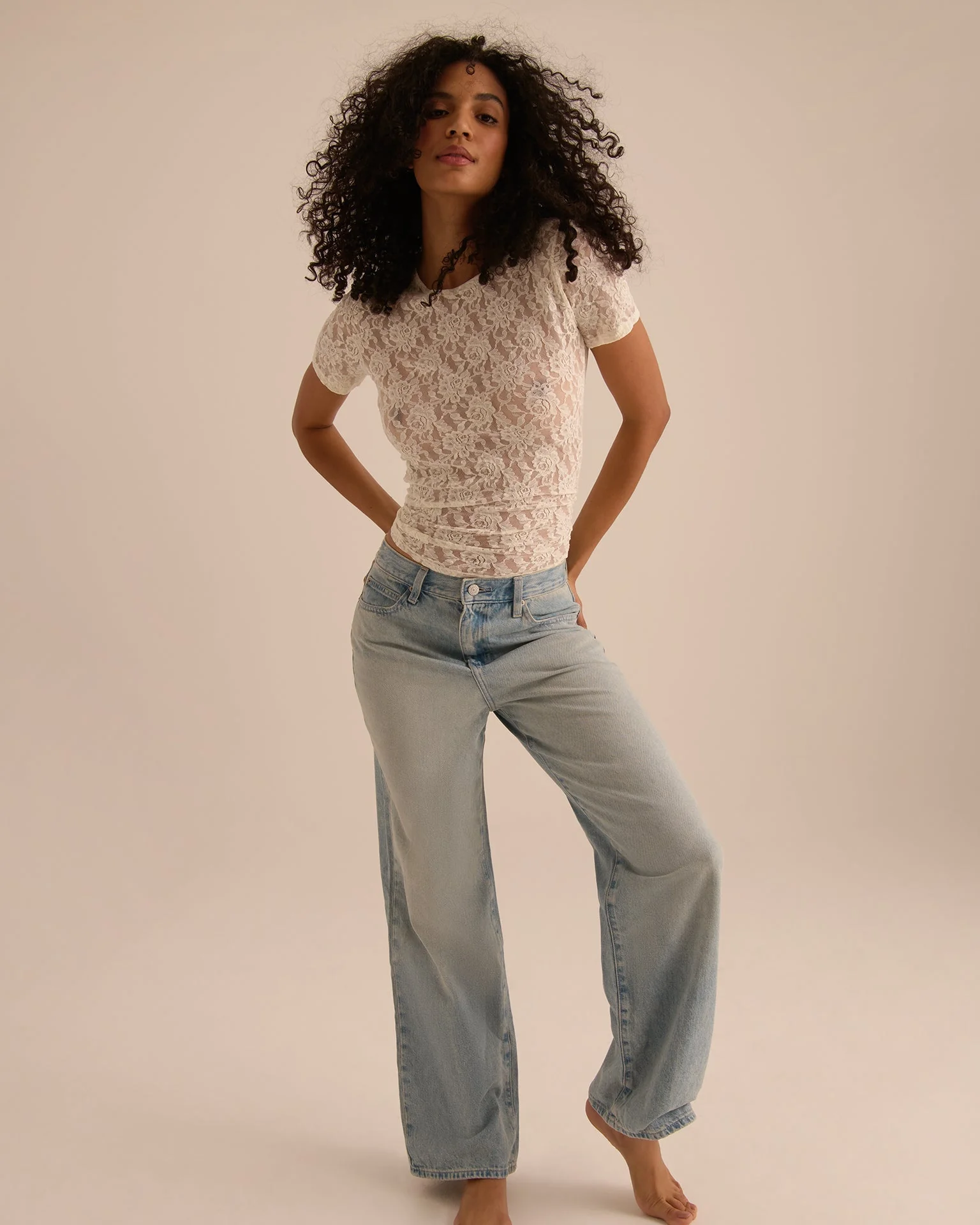 Signature Lace® Short Sleeve Top Marshmallow - Image 3