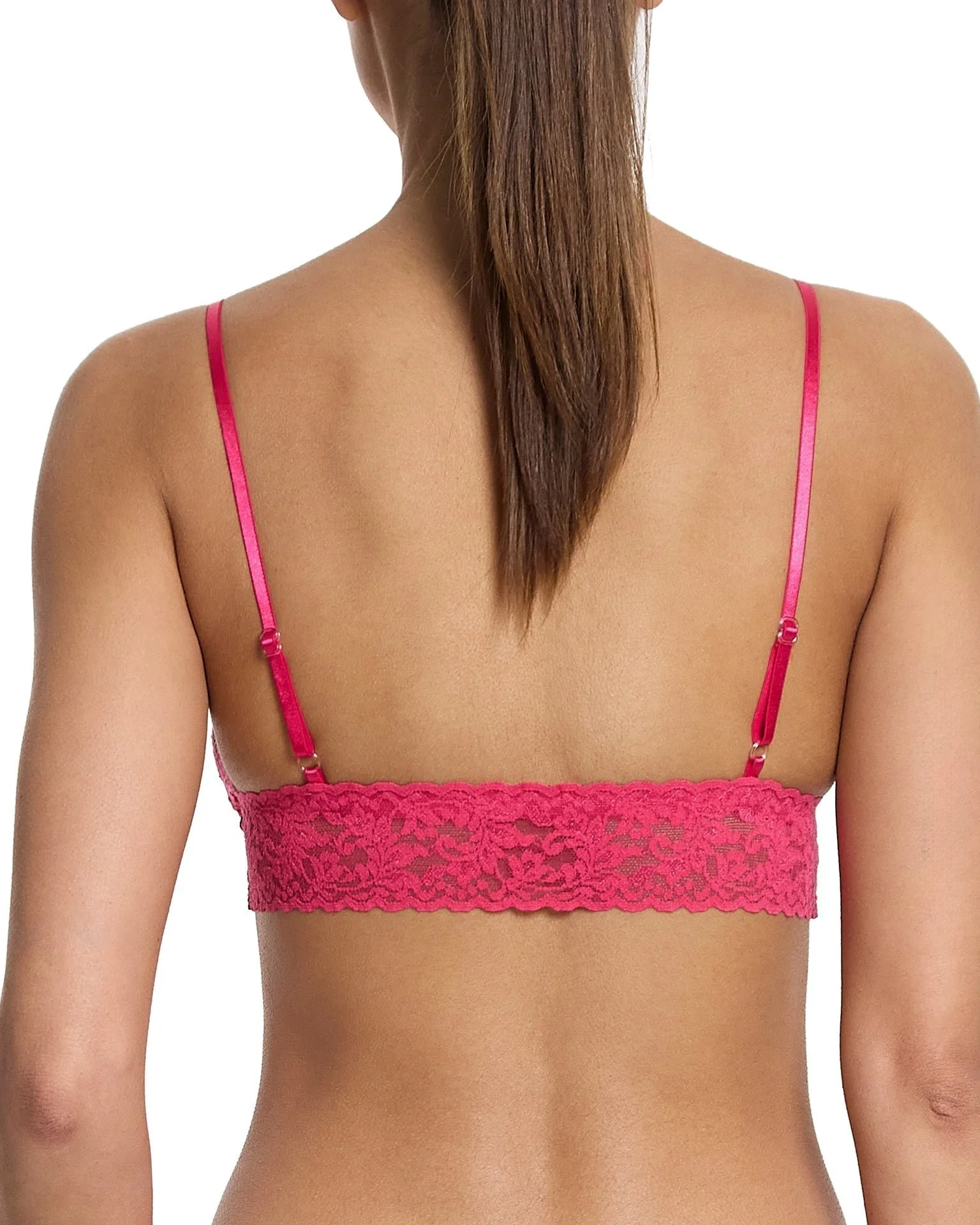 Signature Lace Padded Triangle Bralette Sweet Tart Pink - Image 3