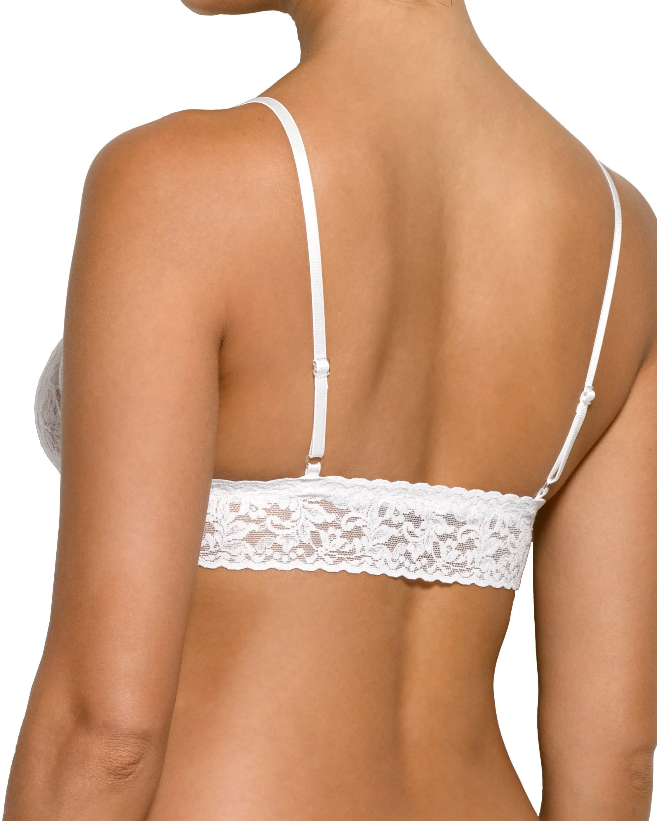 Signature Lace Padded Triangle Bralette White - Image 3