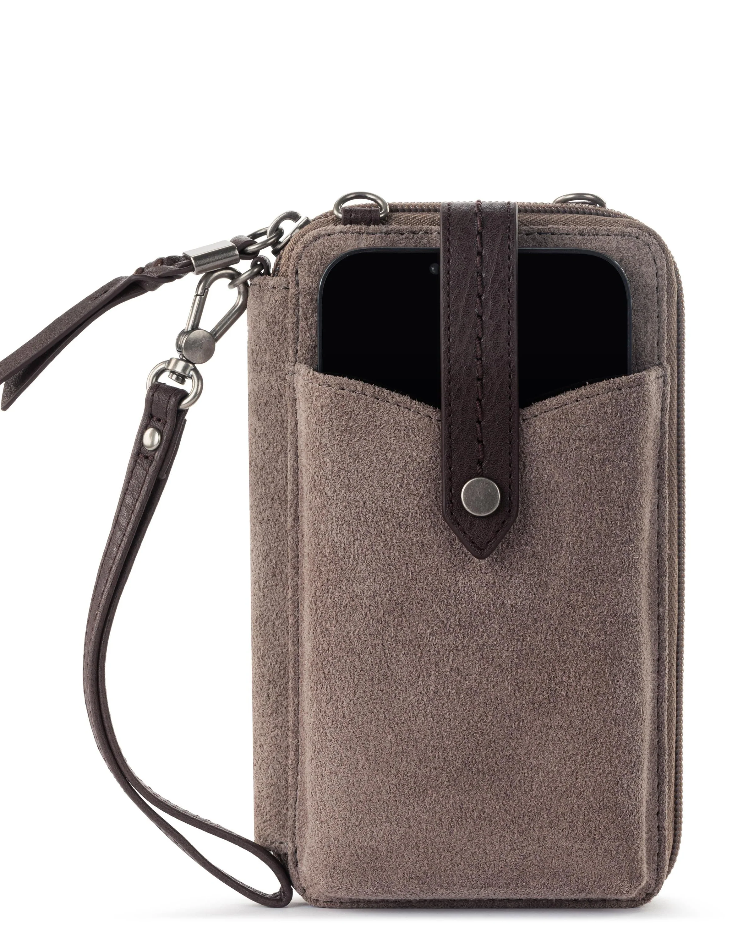 Silverlake Smartphone Wallet - Leather - Mushroom Suede