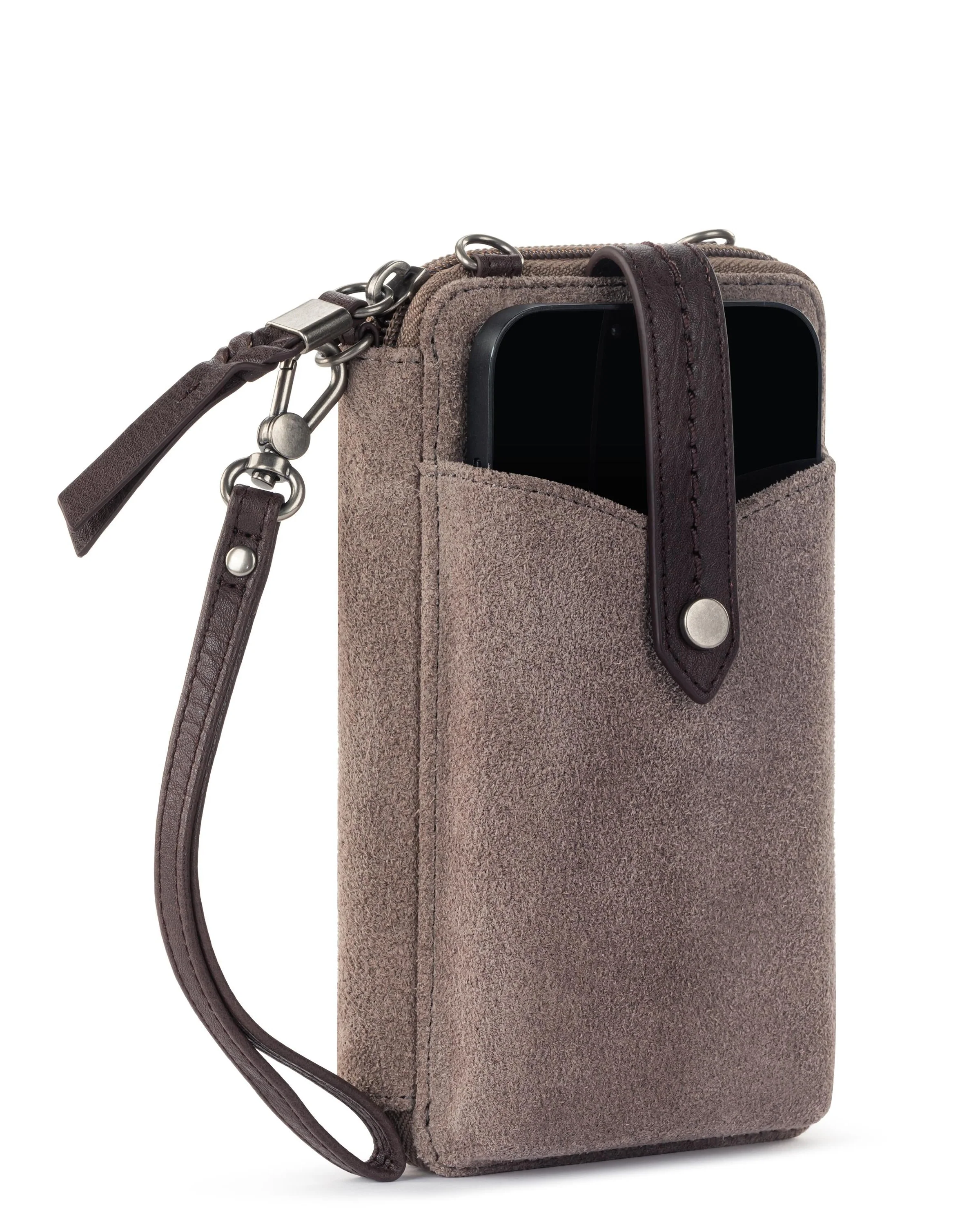 Silverlake Smartphone Wallet - Leather - Mushroom Suede - Image 3