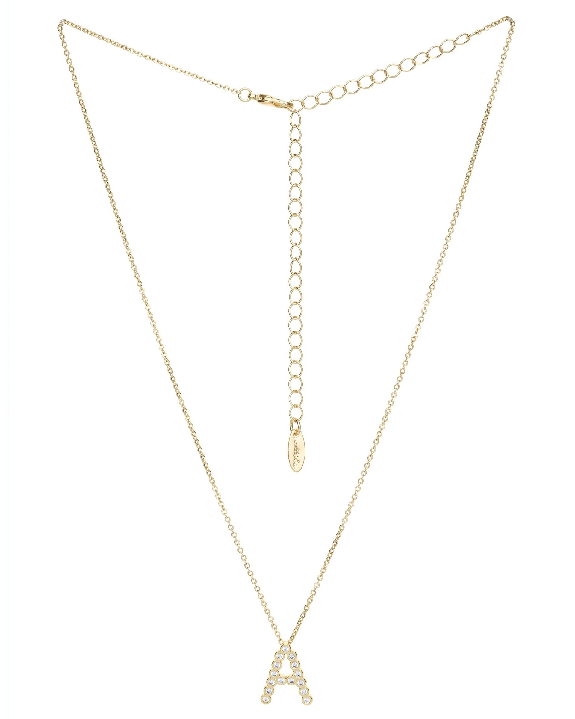 Simple Crystal Initial Necklace - Image 3