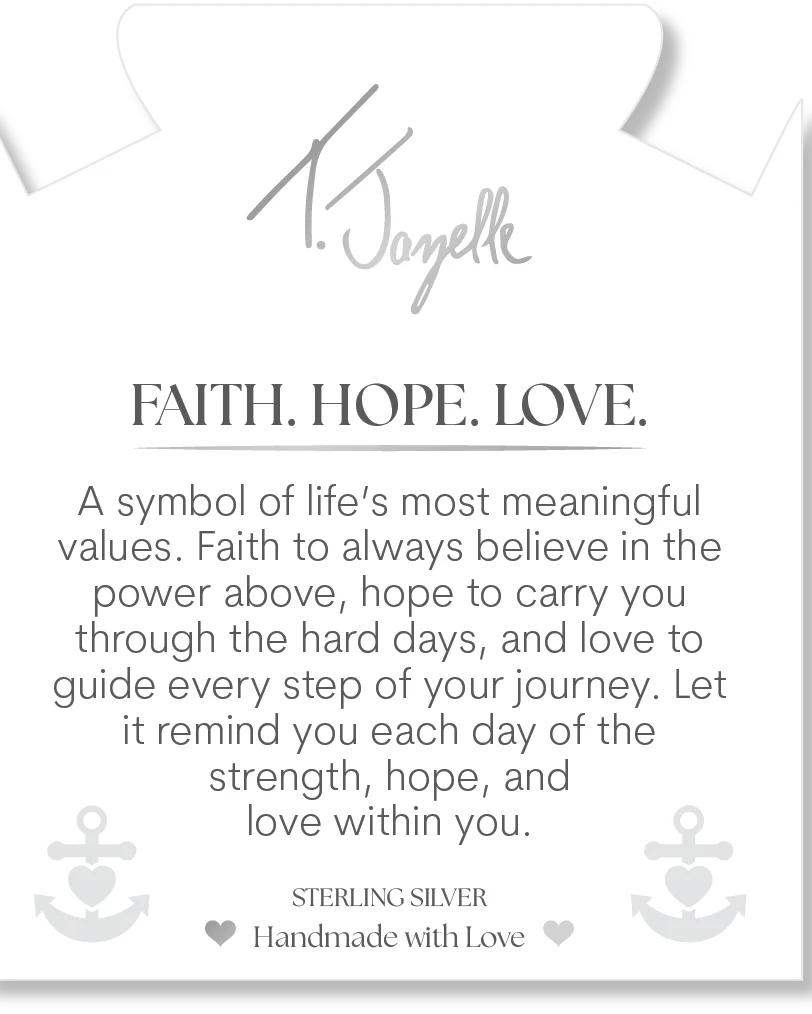Snakeskin Jasper Gemstone Bracelet with Faith. Hope. Love Sterling Silver Charm - Image 2