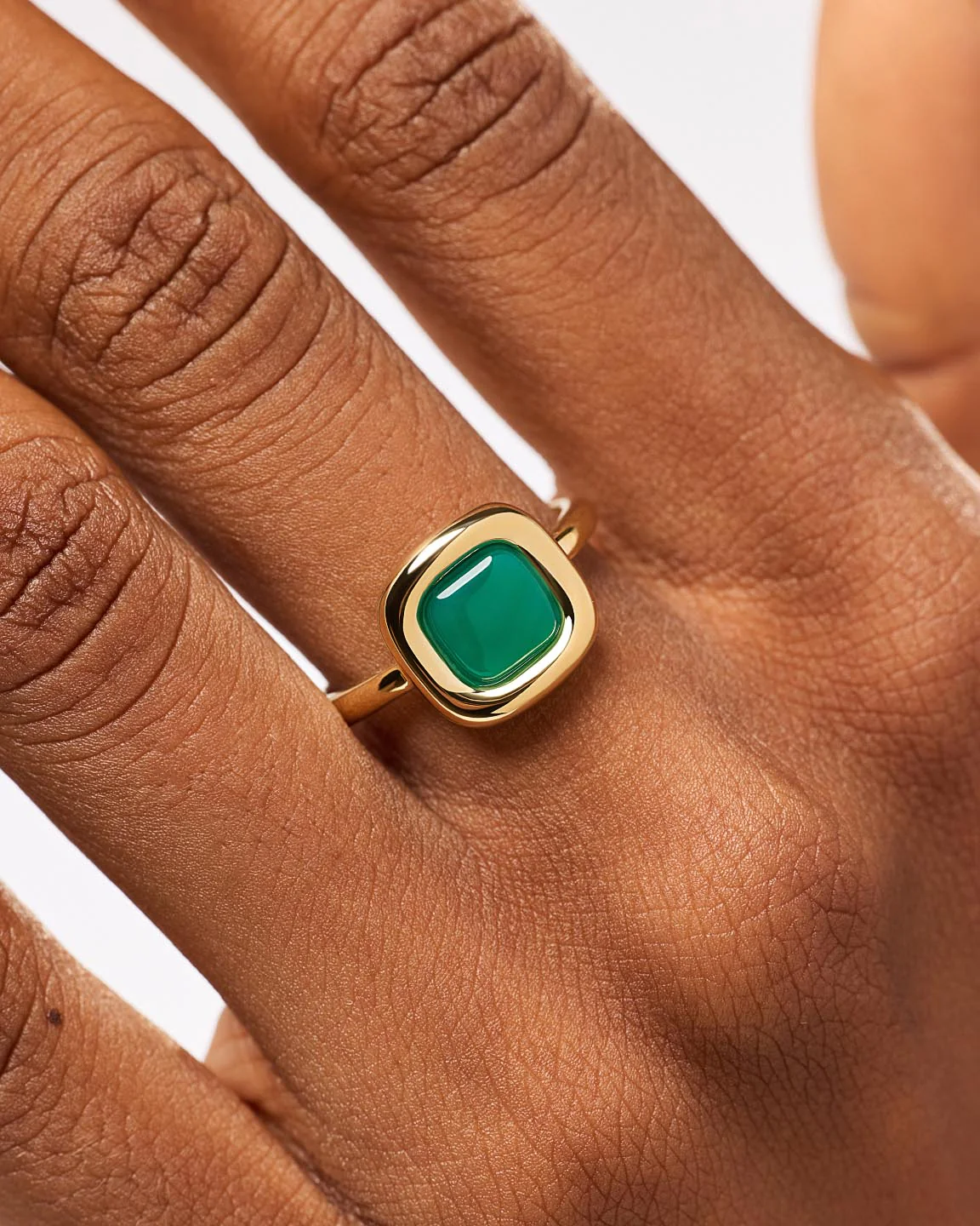 Statement Ring - Clara Ring Green Onyx - Image 3