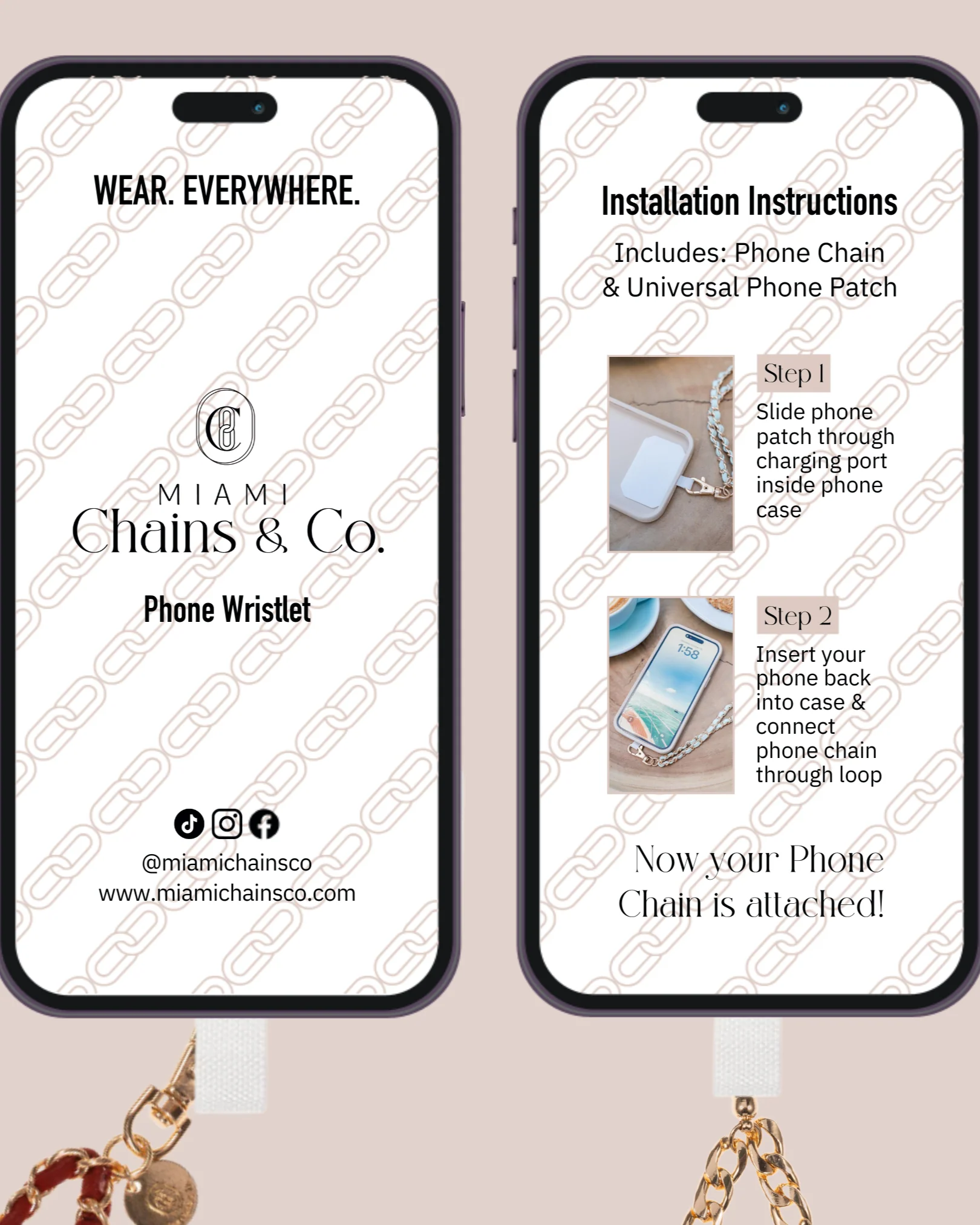 Summer White Silver Crossbody Phone Chain - Image 3