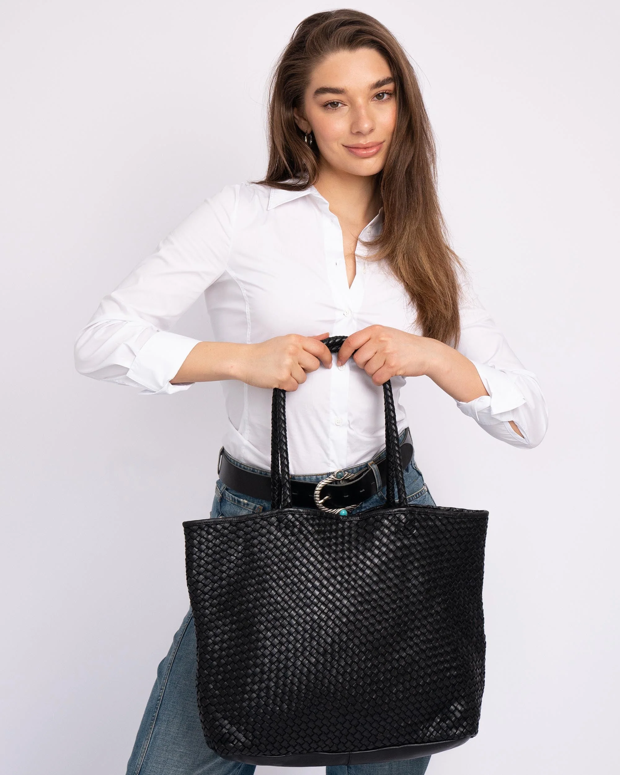 Taylor | Woven Leather Tote Bag - Image 22