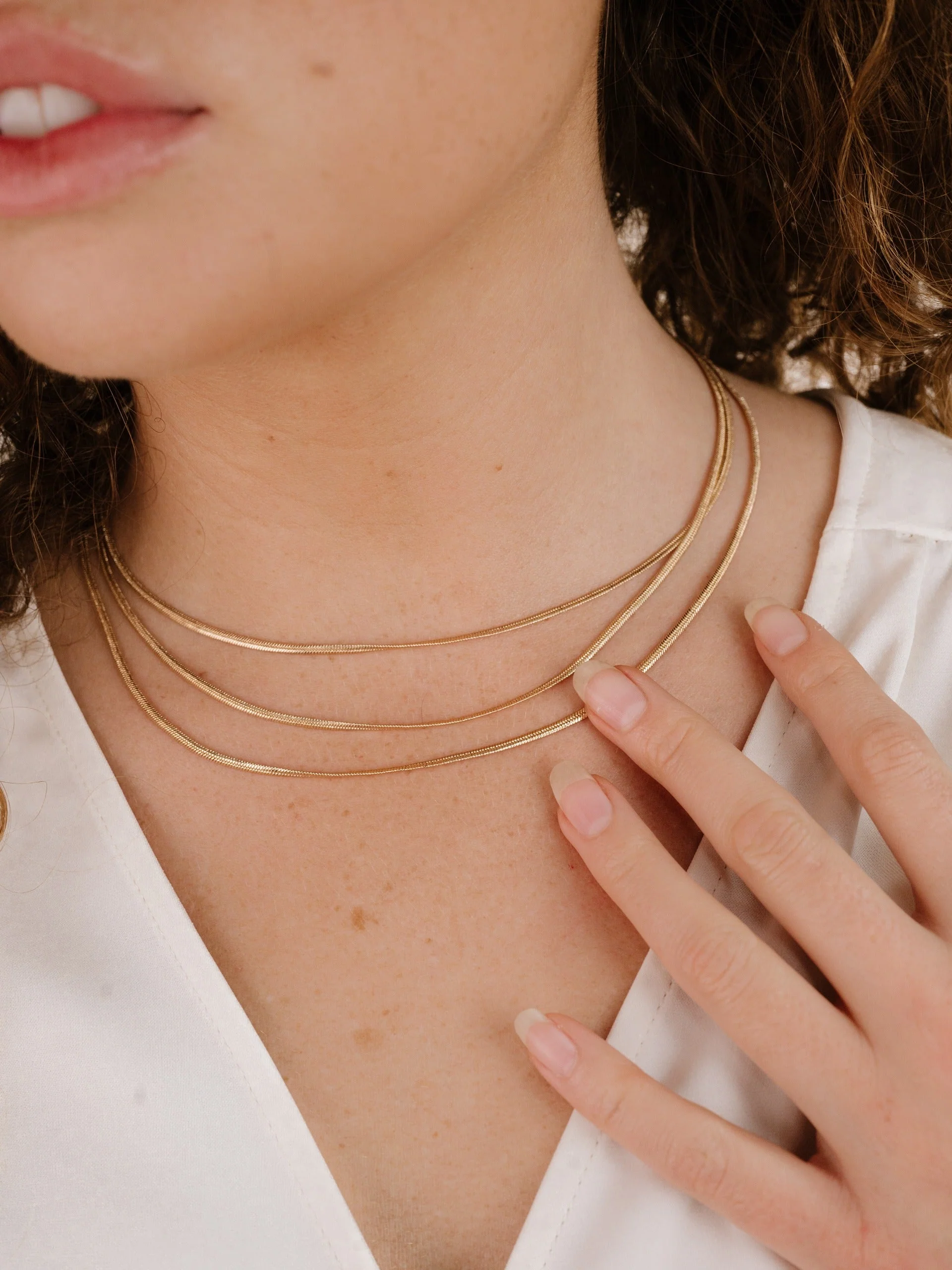 Triple Snake Chain Necklace - Image 5