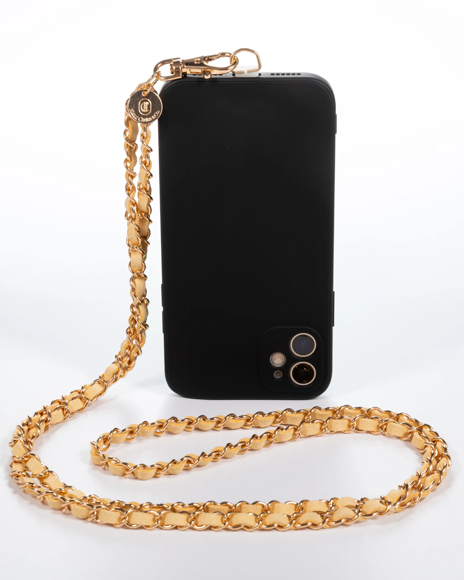 Vanilla Beige + Gold Crossbody Phone Chain